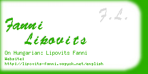 fanni lipovits business card